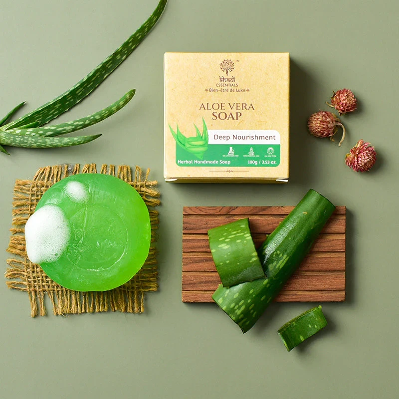 Khadi Essentials Aloe Vera Soap Natural Soothing And Nourishing