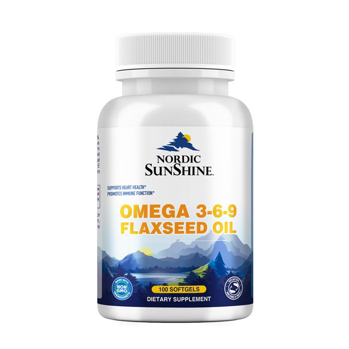 Nordic Sunshine Omega 3-6-9 Flaxseed Oil Softgels 100's  1000mg