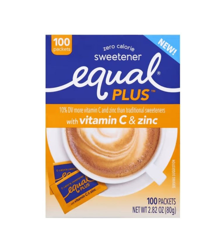 Equal PLUS Zero Calories Sweetener with Vitamin C & Zinc 100Packets