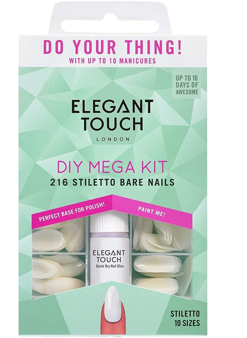 ELEGANT TOUCH Stylish  easy to apply with glue color nails