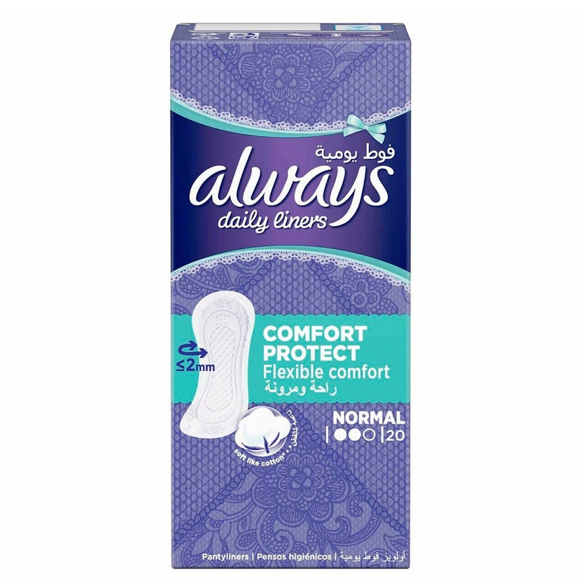 Always Comfort Protect Flexible Comfort Normal Pantyliners 20's 12650