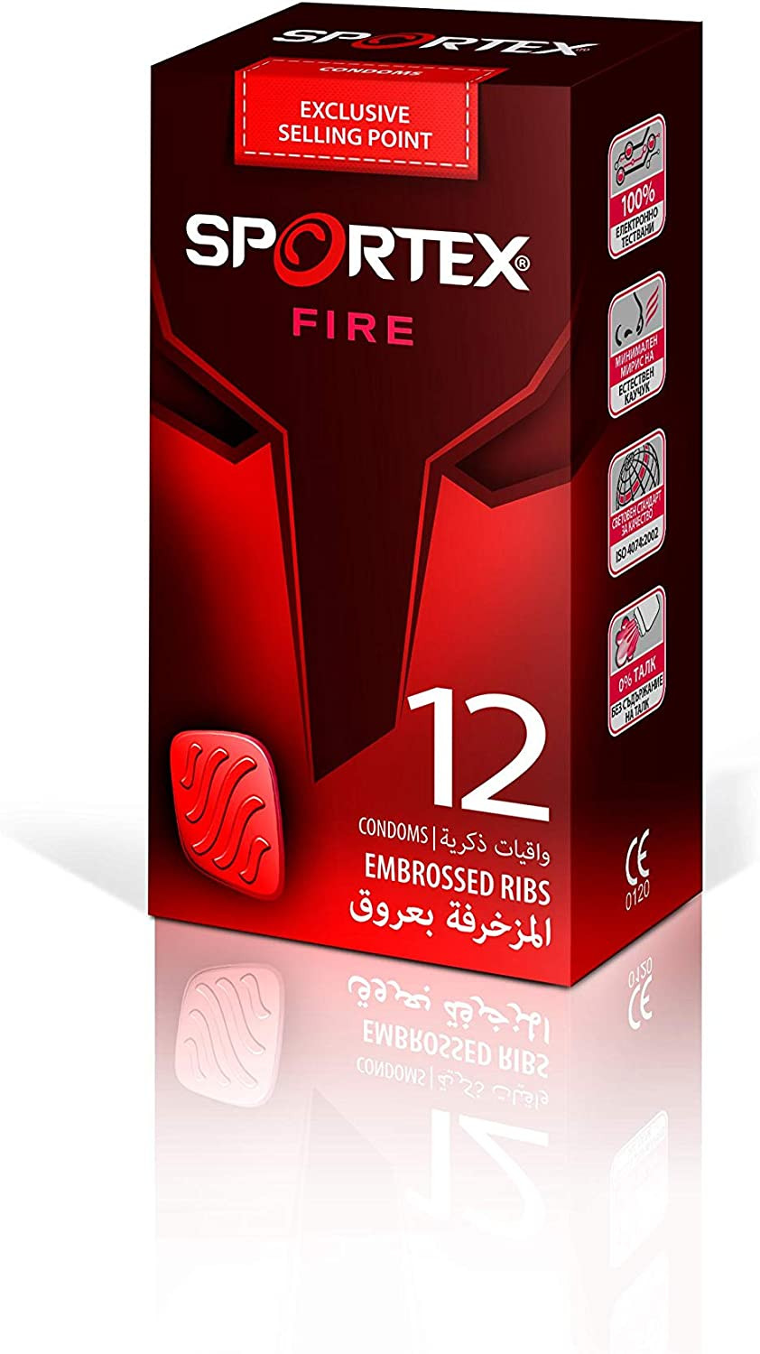 SPORTEX FIRE RIBBED CONDOMS