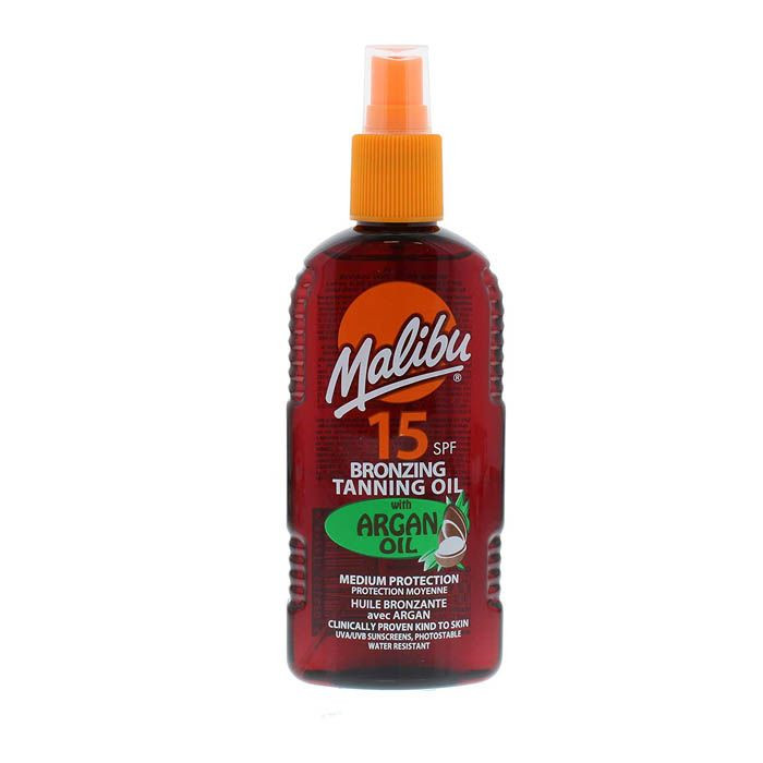 Malibu 200ml SPF 15 Bronzing Tanning Oil With Argan Oil