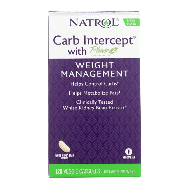 Natrol Carb Intercept With Phase 2 Weight Management 120 Veggie Capsules