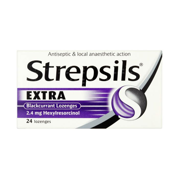 STREPSILS EXTRA BLACK CURRENT LOZENGES 24'S