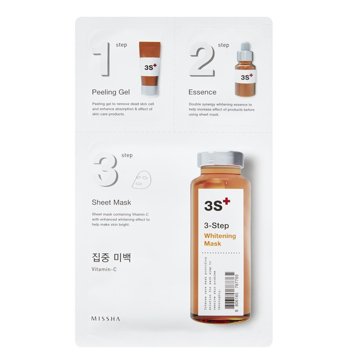 Missha 3S+ 3 Step Facial Mask Whitening