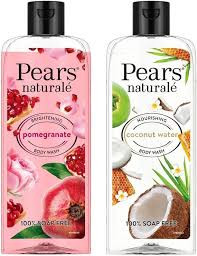 Pears Naturale Nourishing Coconut Water Bodywash 250 Ml And Naturale Brightening Pomegranate 250 Ml Bodywash