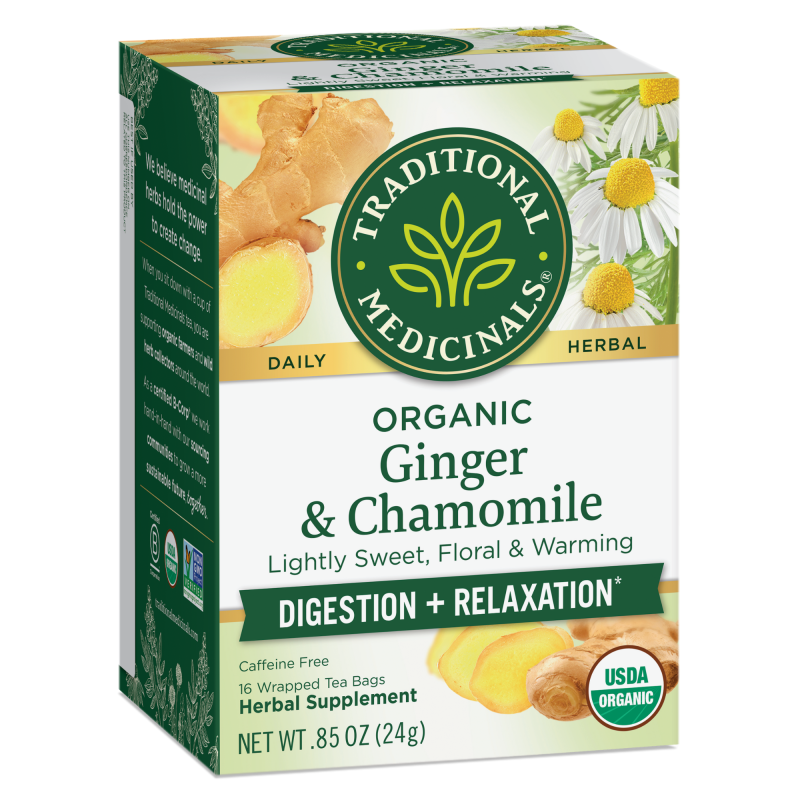 Traditional Medicinals Golden Ginger With Chamomile 16 Tea Bags
