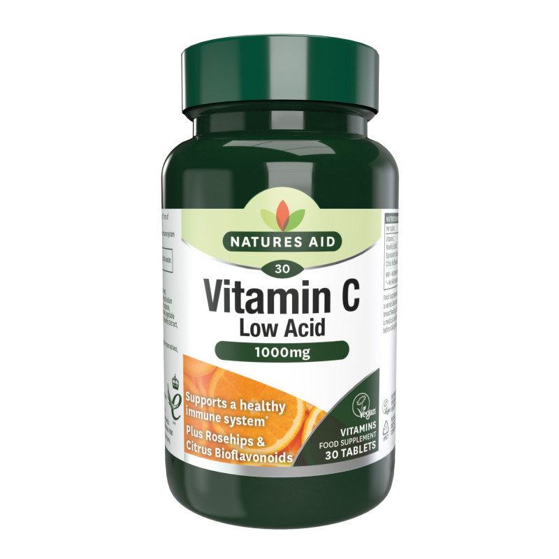 Natures Aid Vitamin C Low Acid Tablets 30's  1000mg