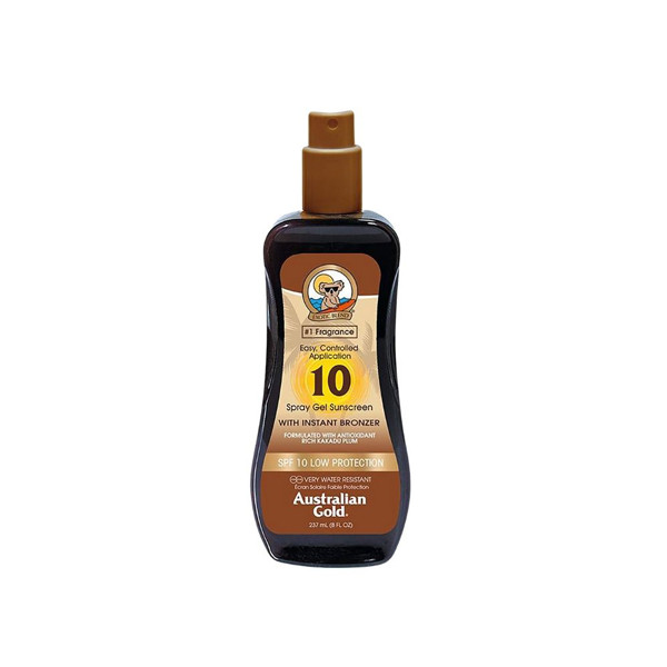 Australian Gold Spray Gel Sunscreen with Instant Bronzer SPF 10 227 G