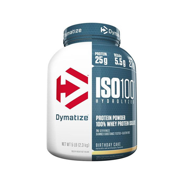 Dymatize Protein Powder 100% Whey Protein ISO 100 Birthday Cake 5 LBS