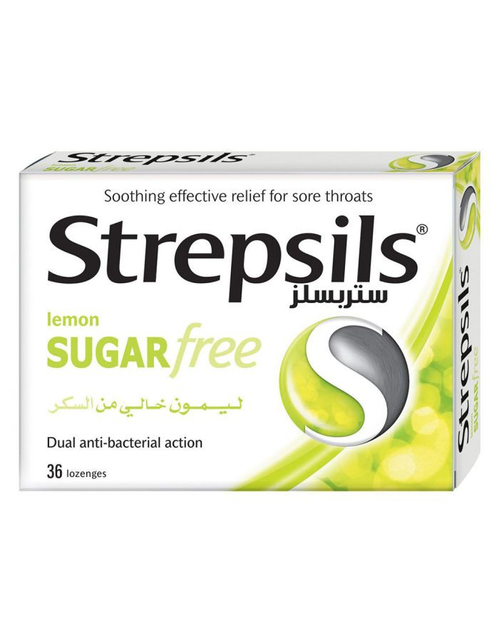 Strepsils Lemon Sugar Free Lozenges 36'S