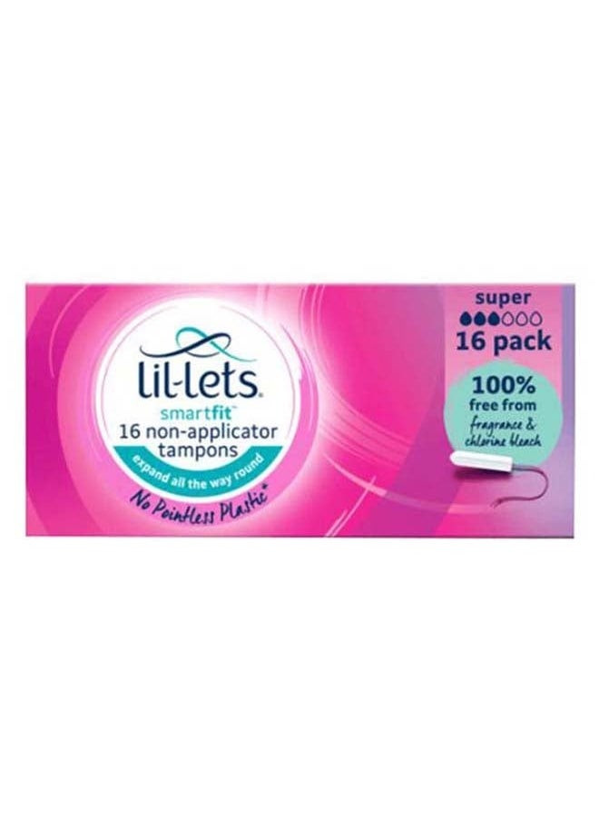 Lil-Lets Smartfit Super Non Applicator Tampons 16  White