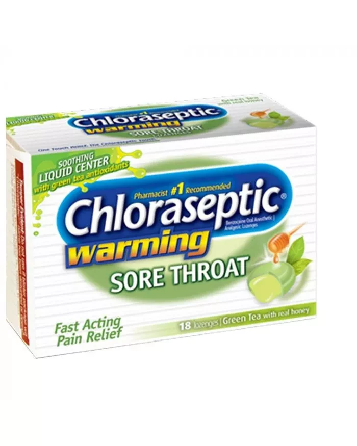 Chloraseptic Warming Sore Throat Green Tea 18's Lozenges