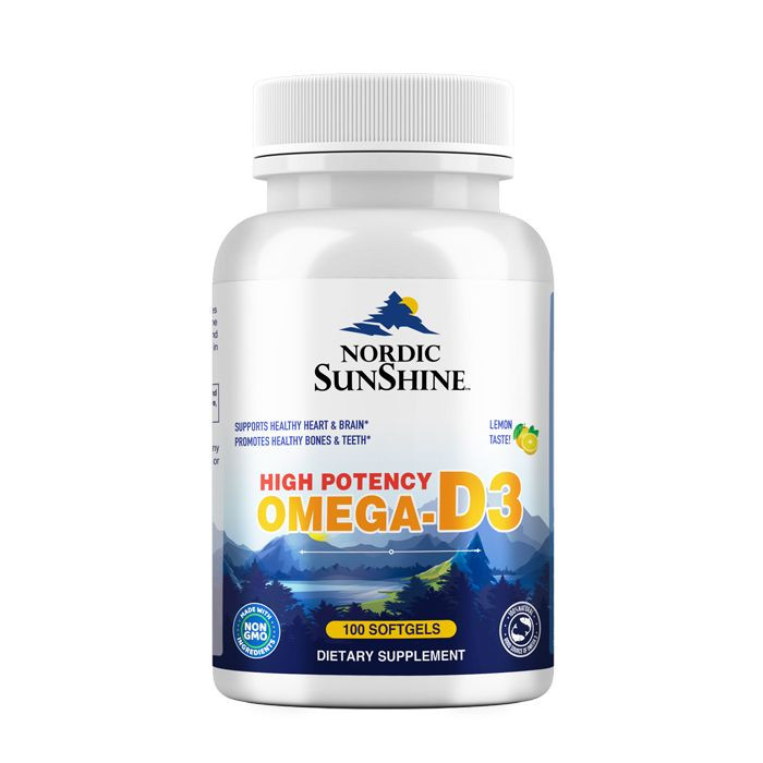 Nordic Sunshine High Potency Omega 1280mg With Vitamin D3 100 Softgels 25mg