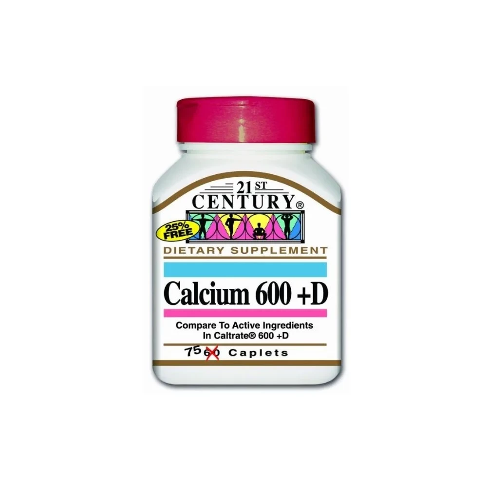 Buy 21st Century Calcium 600 + Vitamin D 75 Caplets Online| Medi Life ...