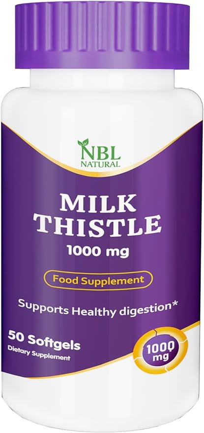 NBL Natural, Milk Thistle 1000mg Herbal Supplement, 50 Softgels