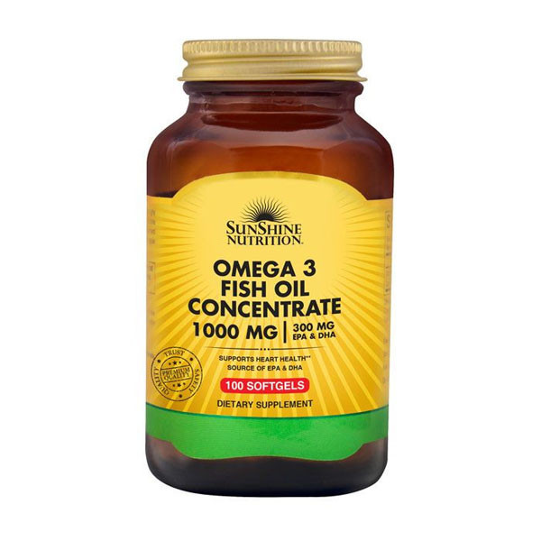 SUNSHINE NUTRITION OMEGA-3 FISH OIL CONCENTRATE 1000 MG 100 SOFTGELS