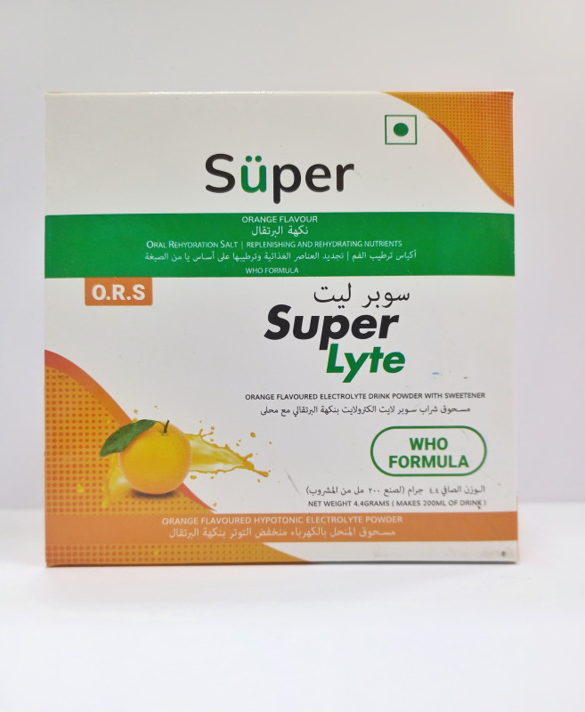 Superlyte Orange Flavored Electrolyte Drink Powder with Sweetener