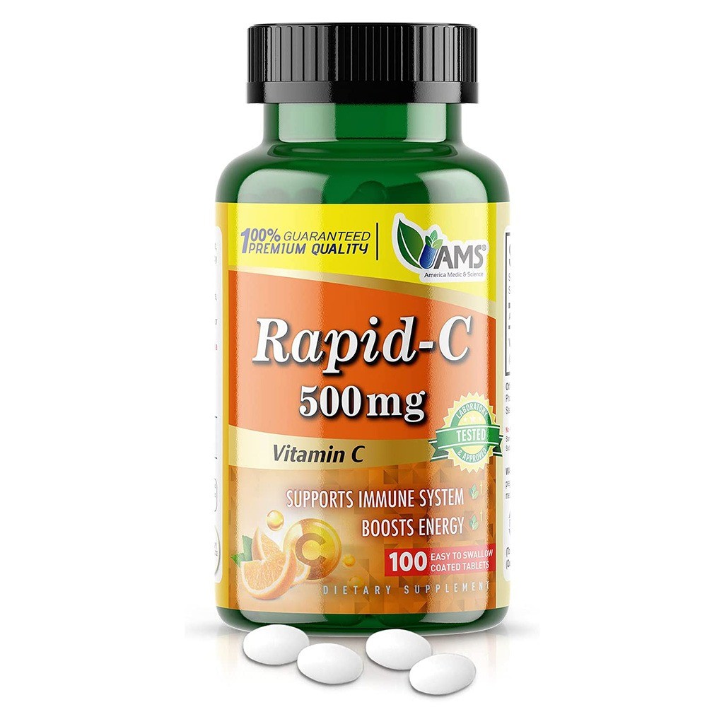 AMS Rapid-C 500 mg Vitamin C Tablets 100's