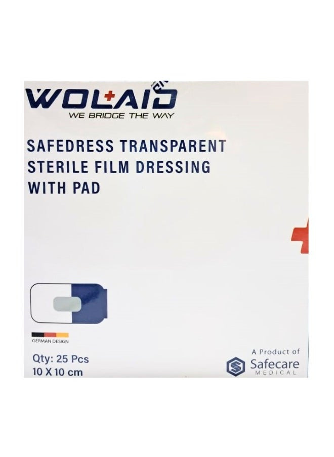 Wolaid 25S Trnsp Steril Wound Dressing Pad 10X10Cm