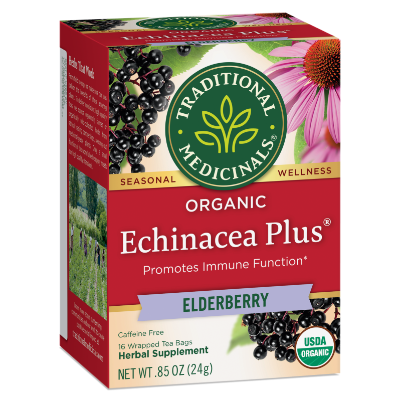 Traditional Medicinals Echinacea Plus Elderberry 16 Tea Bags