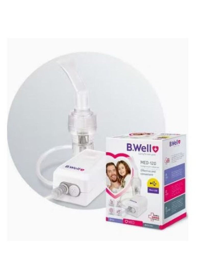 B.Well Swiss MED-120 Compressor Nebulizer Compact and  Micro USB Adapter with Adult & Child Masks