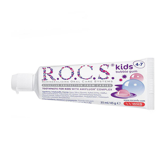 Rocs Kids Bubble Gum Tooth Paste 35ml (4-7 Y)