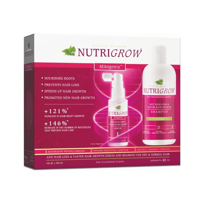 Nutrigrow Anti Hair loss & Fast Hair Growth  300 ml Shampoo + Serum Dry Hair 180 ml