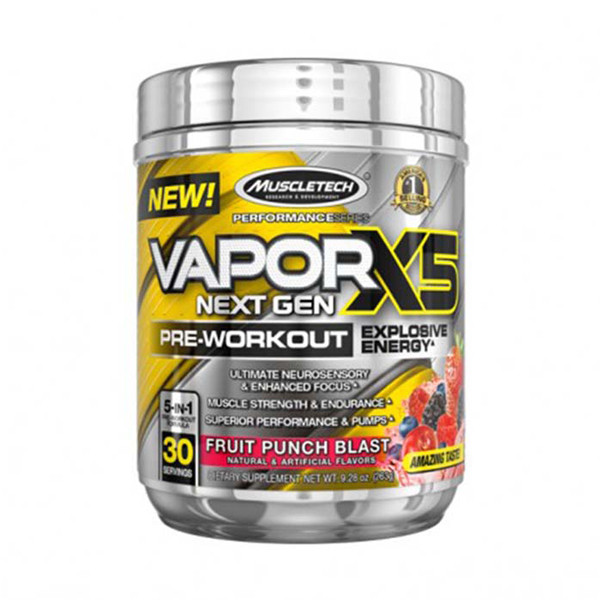 Muscle Tech Perf Series Vaporx5 Next Gen Fruit Punch Blast 30 Servings