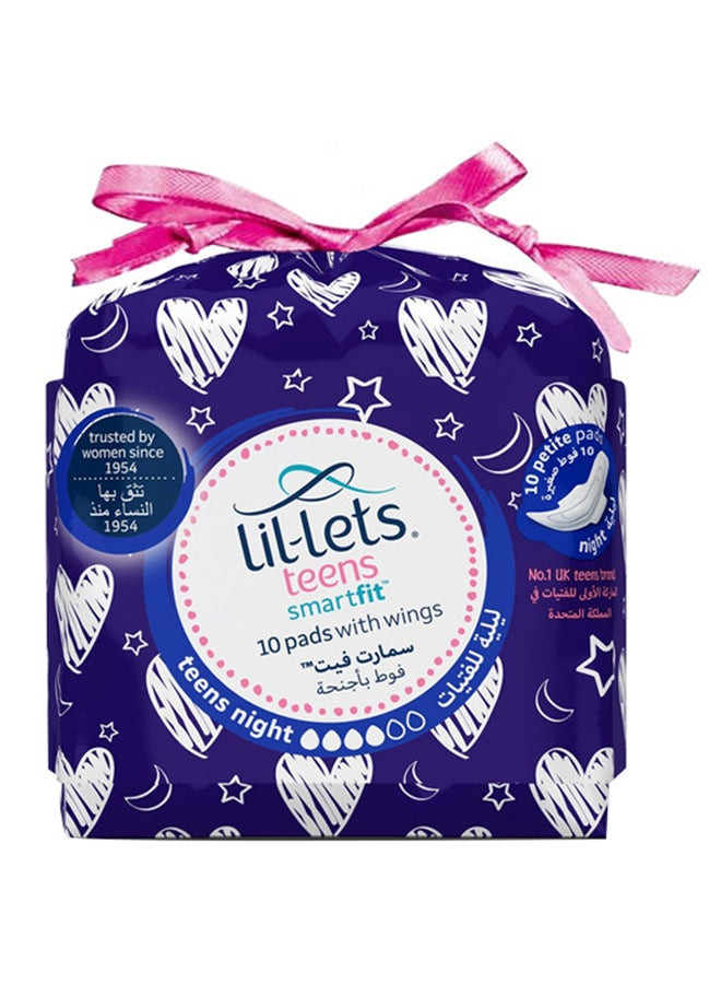 Lil-Lets  Teens Smart Fit Pads With Wings 10-Piece