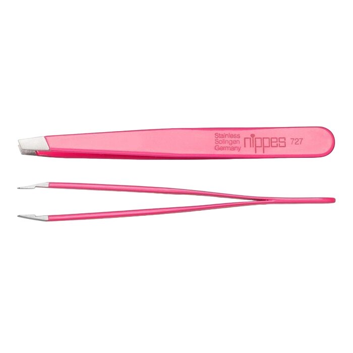 Nippes 727 Cosmetic Tweezer Stainless Steel Coloured Slanted