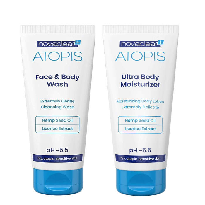 Novaclear Atopis Face And Body Wash 200ml + Ultra Body Moisturizing Lotion Promo Pack 200ml