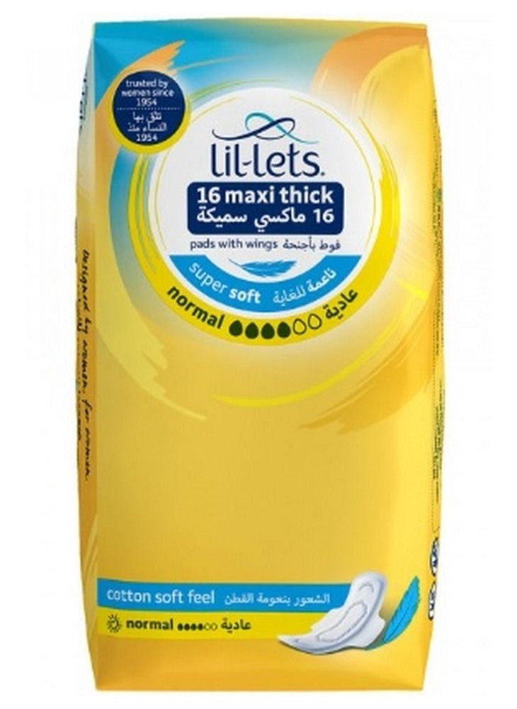 Lil-Lets Normal Maxi Thick Pads With Wings  16