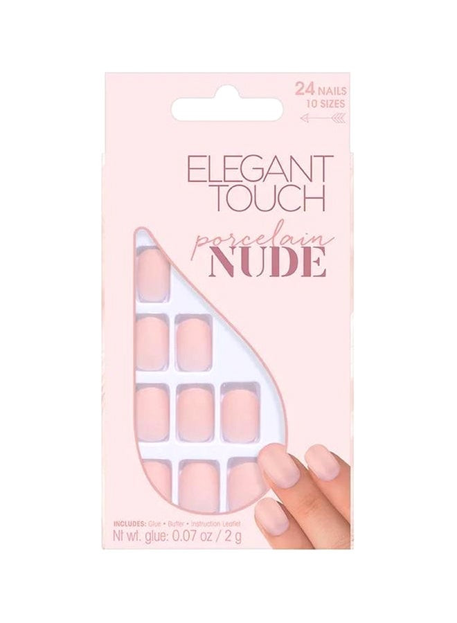 ELEGANT TOUCH Nude 24-Piece Collection False Nails Set Porcelain