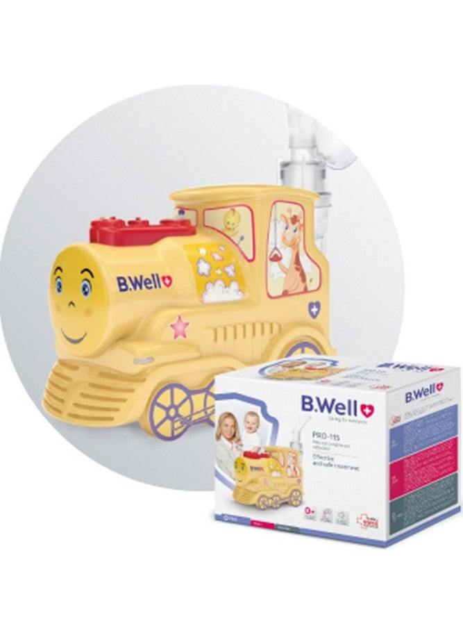 B.Well Swiss PRO-115 Toy Train Nebulizer with Adult & Child Masks Medical Compressor
