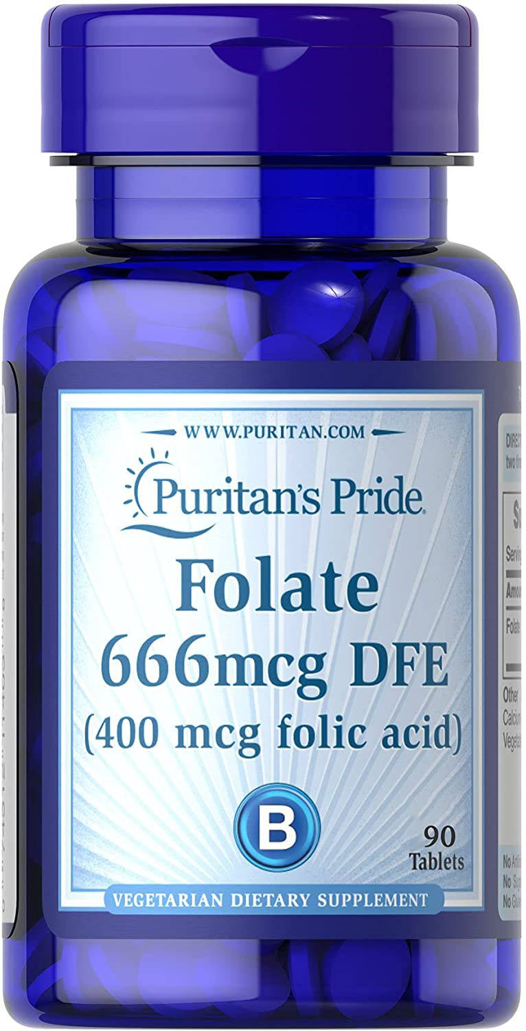 PURITANS PRIDE FOLLIC ACID 400 MCG TABLETS 90'S