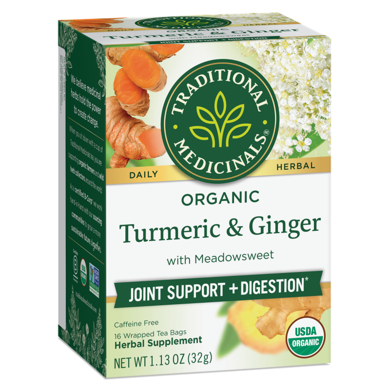 Traditional Medicinals Turmeric With Meadow sweet And Ginger 16's Tea