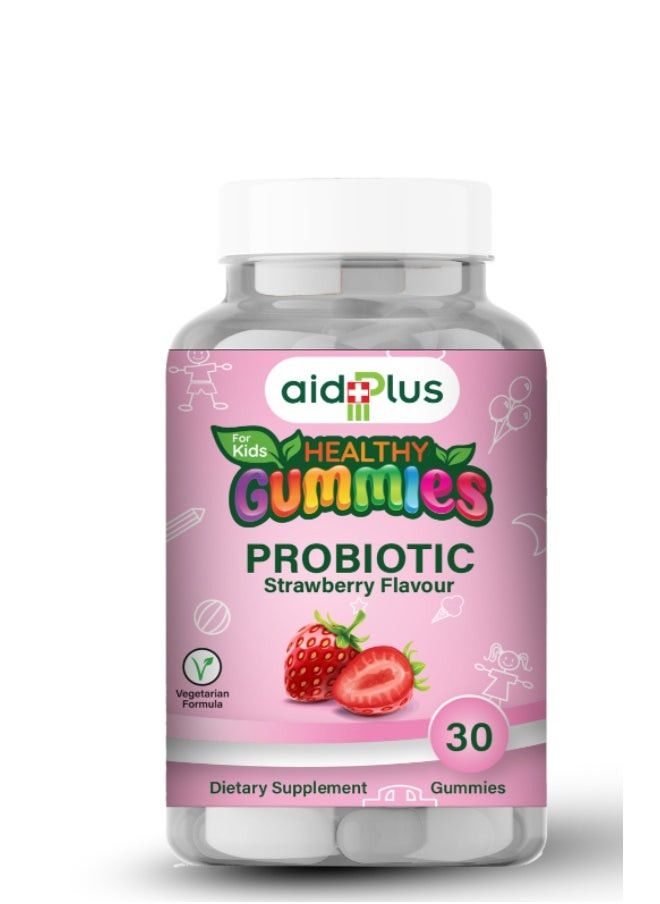 Aidplus Probiotic Gummy –  Dietary Supplement For Digestive And Immune Support, Gluten-Free, Berry Flavored  30 Gummies for Kids