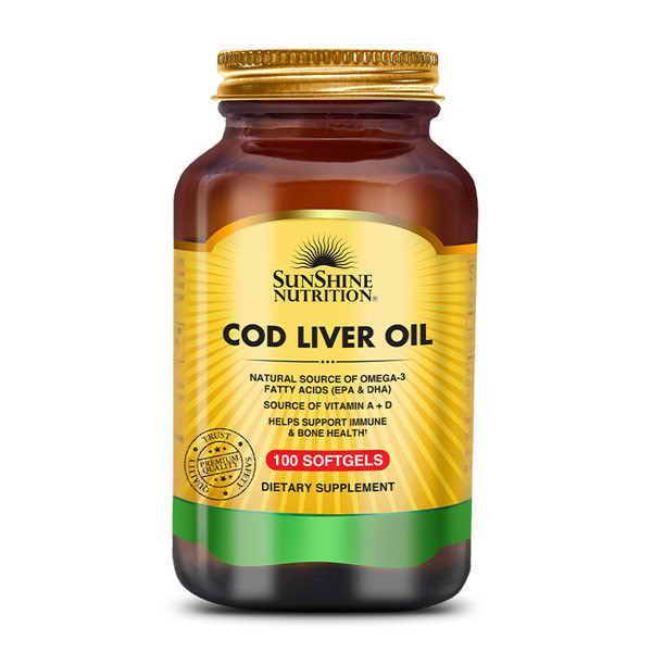 SUNSHINE NUTRITION COD LIVER OIL 100 SOFTGELS