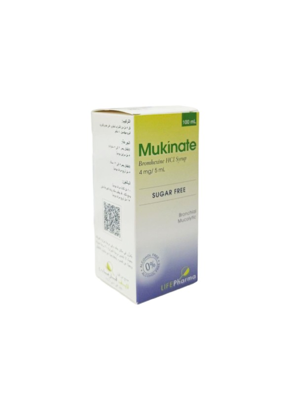 Mukinate Bromhexine HCl Syrup 4mg/ 5ml 100ML