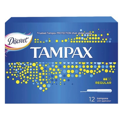 Tampax Regular Tampons With Applicator, Pack of 12's
