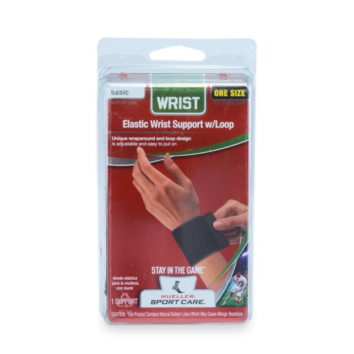 Mueller  Black Elastic Wrist Support With Loop