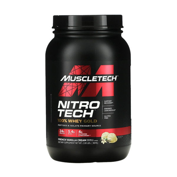 Muscle Tech Nitro Tech 100% Whey Gold Bonus French Vanilla Cream 2 LB