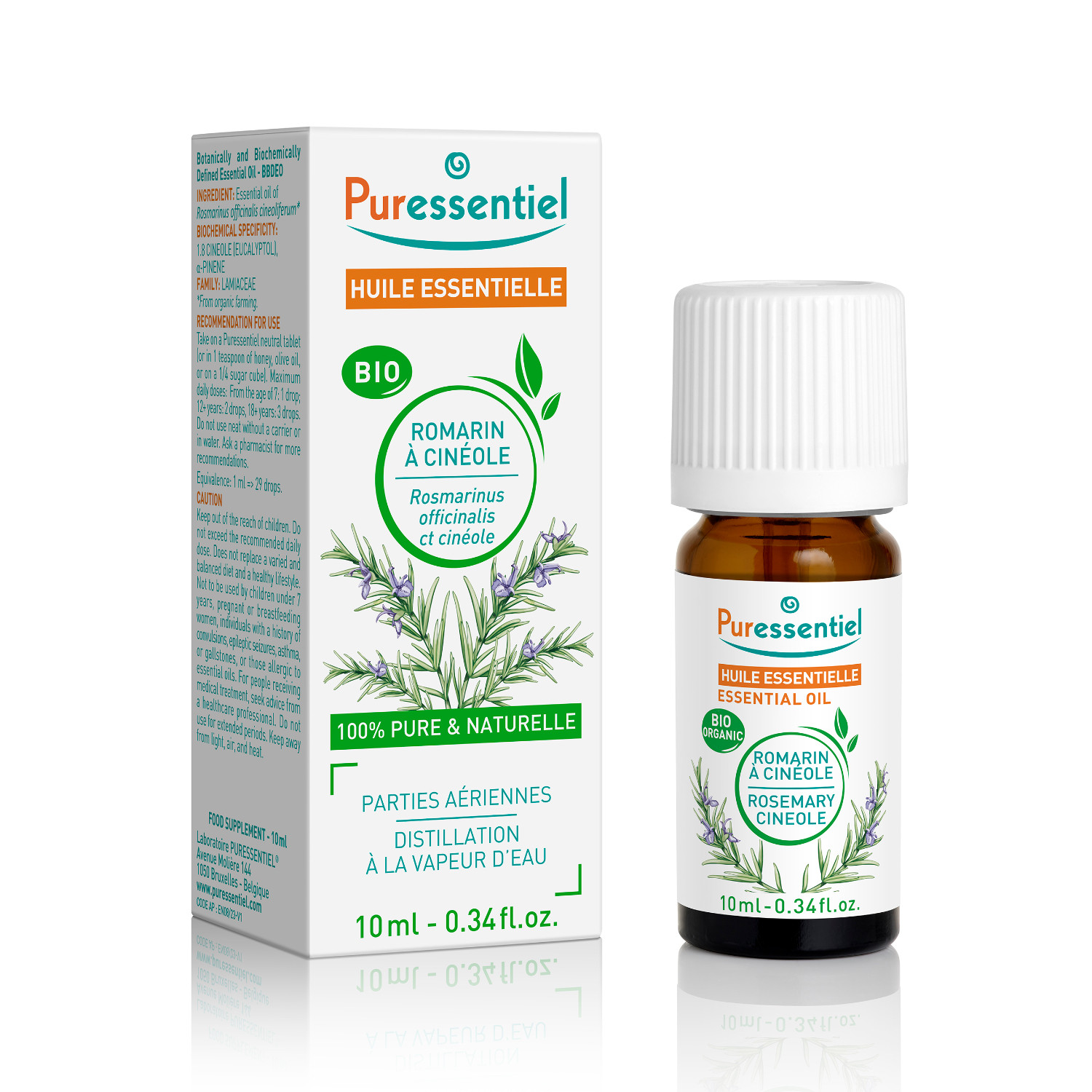 Puressentiel Organic Essential Oils Cineole Rosemary 10ml