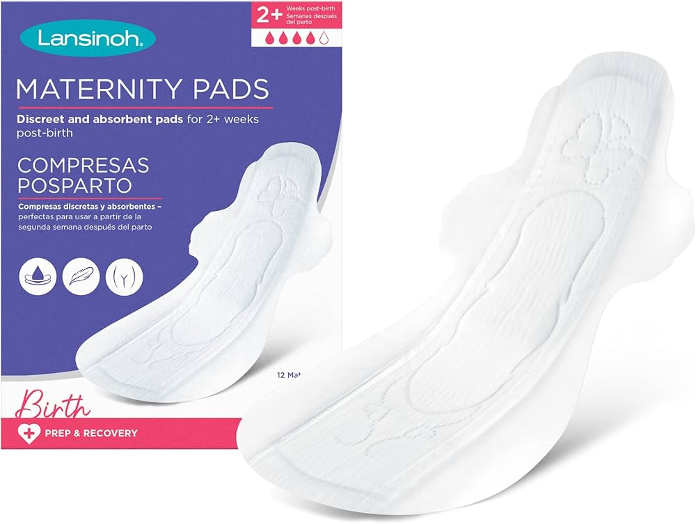 Lansinoh Pack Of 10 Extra Absorbent Premium Maternity Pads 0-2 Weeks Post-Birth, After Delivery Pad For Urinary Incontinence & Heavy Flow|Extra Soft Ultra-Absorbent|Postpartum Flow & Overnight Flow|