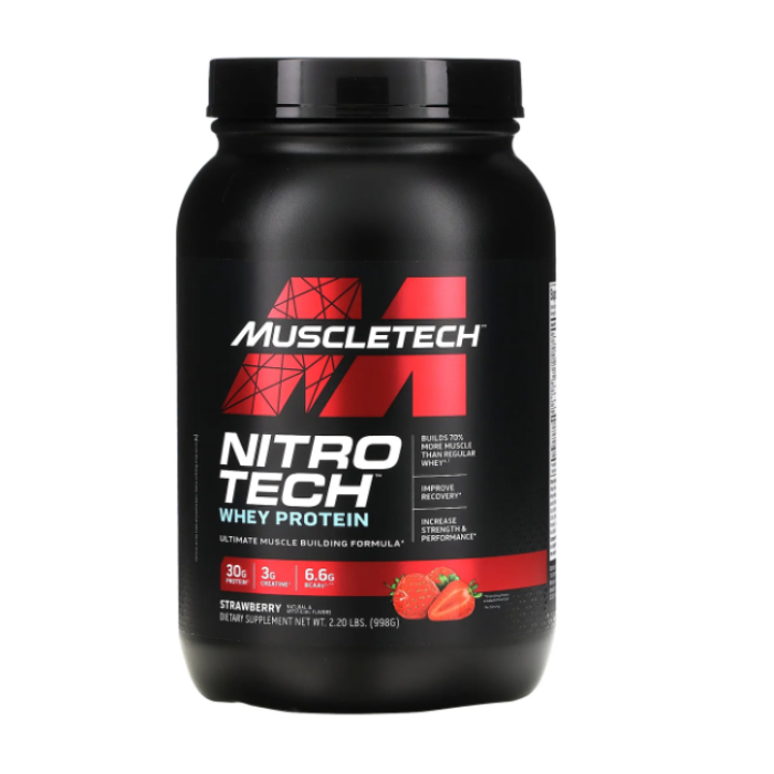 Muscle Tech Nitro Tech Whey Protein Strawberry 2.2 LB