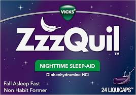 Vicks Nighttime Sleep Aid Diphenhydramine Hcl Liqui  72  Capsules