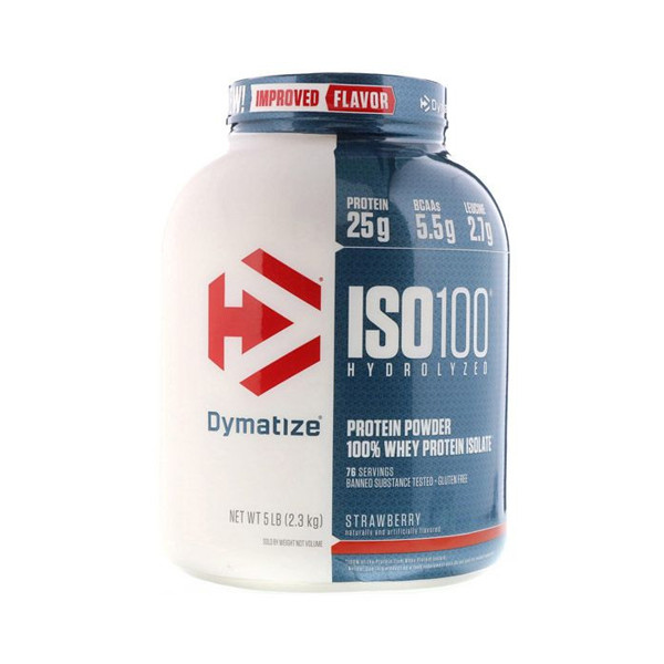 Dymatize Protein Powder 100% Whey Protein ISO 100 Strawberry 5 lbs