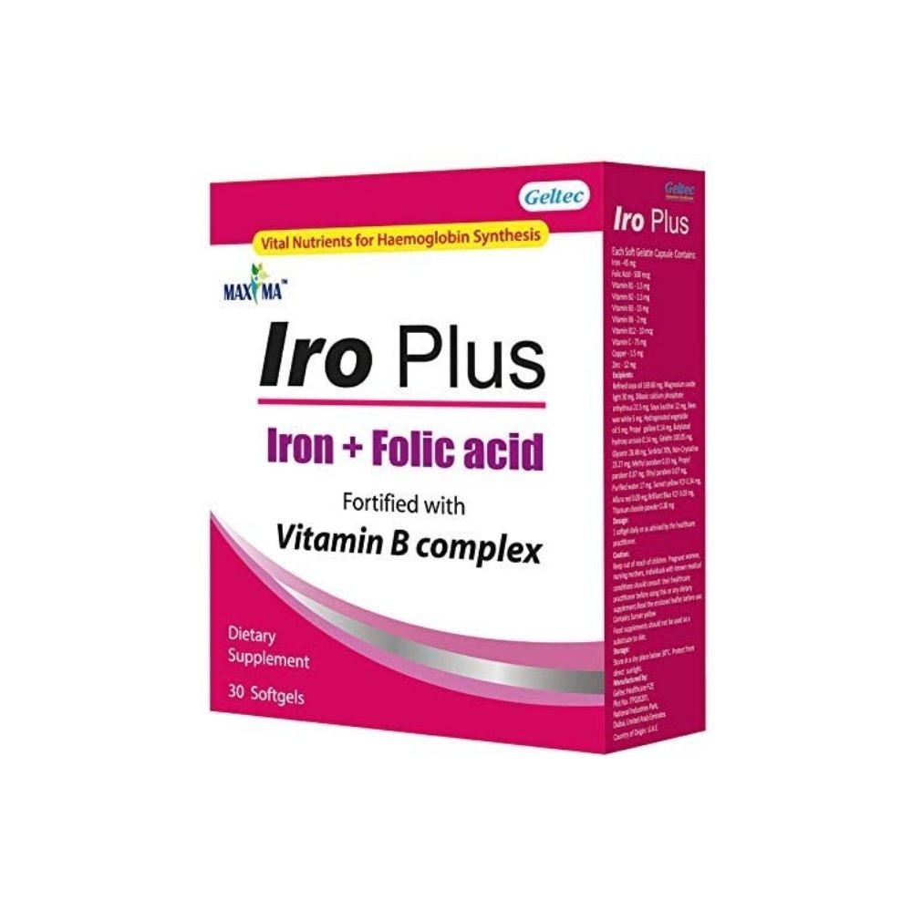 GELTEC MAXIMA IRON-PLUS 30'S MEDILIFE PHARMACY-ONLINE DUBAI-UAE